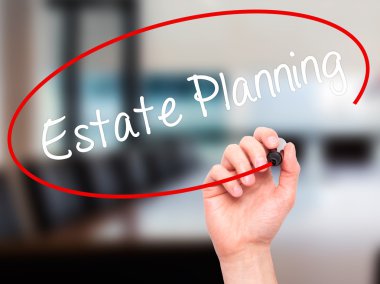 Adam el Emlak planlama ile siyah kalemi görsel scr yazma