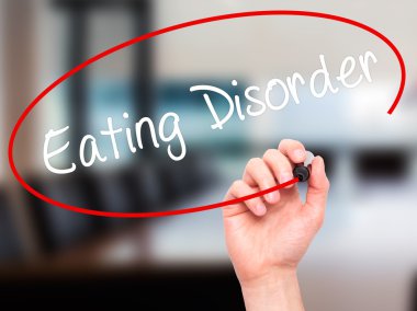 Adam el yeme bozukluğu ile siyah kalemi görsel sc yazma.