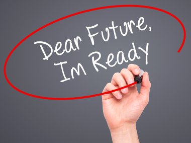 El yazma sevgili gelecek, Im hazır Görs üzerinde siyah kalemi ile adam