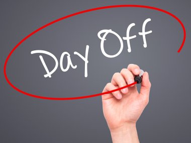 Adam el gün kapalı görsel ekranda siyah kalemi ile yazma