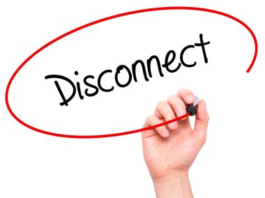 Adam el bağlantı kesme ile siyah kalemi görsel ekranda yazma.