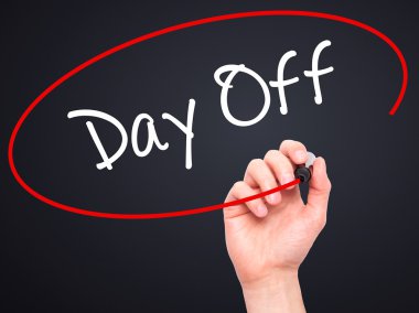 Adam el gün kapalı görsel ekranda siyah kalemi ile yazma