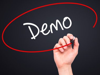 Adam el demo ile siyah kalemi görsel ekranda yazma.