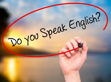 Adam el yazma İngilizce konuşmak mı? Vis ile siyah kalemi