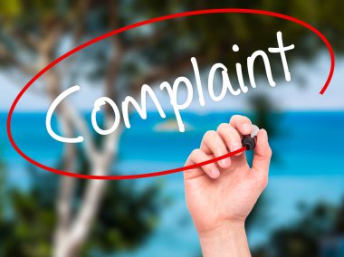 Adam el şikayet ile siyah kalemi görsel ekranda yazma.