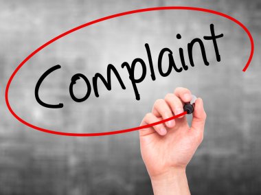 Adam el şikayet ile siyah kalemi görsel ekranda yazma.