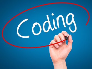 Adam el kodlama ile siyah kalemi görsel ekranda yazma.