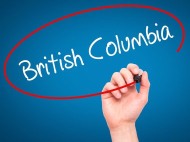 Adam el British Columbia ile siyah kalemi görsel sc yazma.