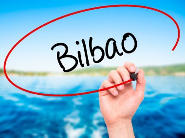 Adam el Bilbao ile siyah kalemi görsel ekranda yazma.