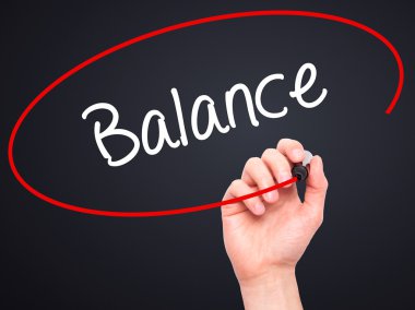 Adam el dengesi ile siyah kalemi görsel ekranda yazma.