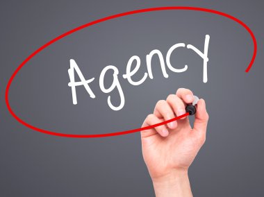 Adam el ajansı ile siyah kalemi görsel ekranda yazma.