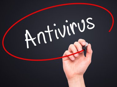 Adam el Antivirus ile siyah kalemi görsel ekranda yazma.