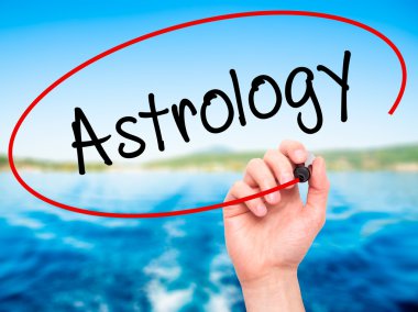 Adam el Astroloji ile siyah kalemi görsel ekranda yazma.