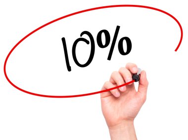 Adam el % 10 ile siyah kalemi görsel ekranda yazma.