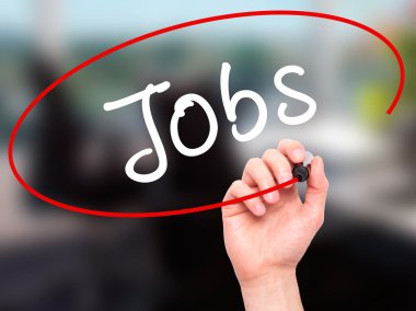 Adam el işleri ile siyah kalemi görsel ekranda yazmak.