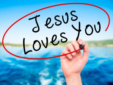 Adam el İsa sizi seviyor görsel scr siyah kalemi ile yazma