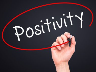 Adam el pozitifliği ile siyah kalemi görsel ekranda yazma.