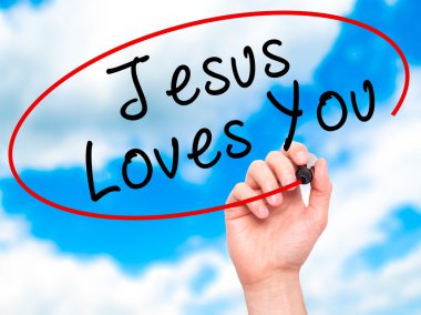 Adam el İsa sizi seviyor görsel scr siyah kalemi ile yazma