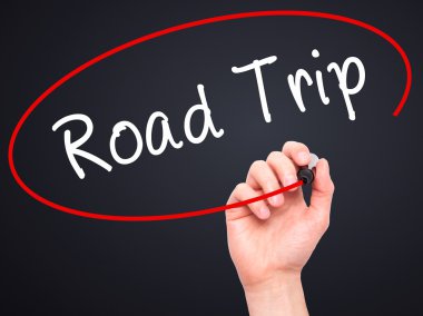 Adam el araba yolculuğu ile siyah kalemi görsel ekranda yazma.