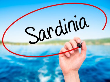 Adam el Sardunya ile siyah kalemi görsel ekranda yazma.