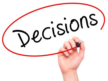 Adam el kararları ile siyah kalemi görsel ekranda yazma.