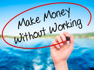 Adam el çalışma olmadan para yapmak siyah kalemi ile yazma