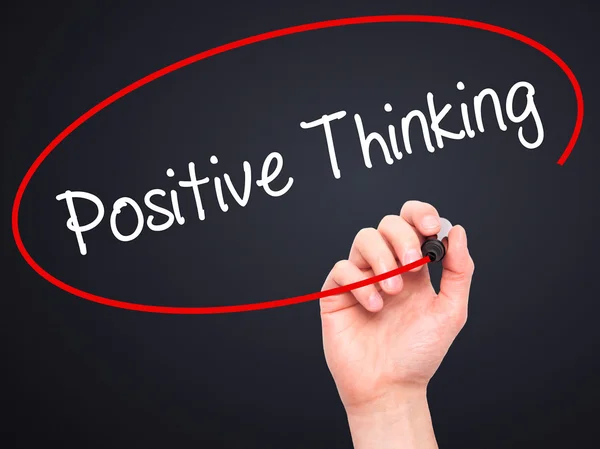 Hand schrijven Positive Thinking Man met zwarte marker op visuele s — Stockfoto