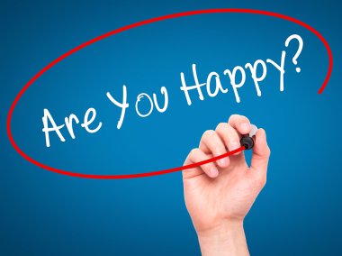 Dostum el yazma mutlu musun? siyah kalemi ile görsel scre üzerinde