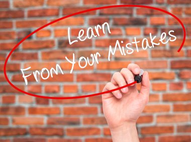 Adam el ile siyah kalemi yazma öğrenmek dan Your hata 