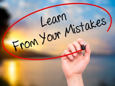 Adam el ile siyah kalemi yazma öğrenmek dan Your hata 