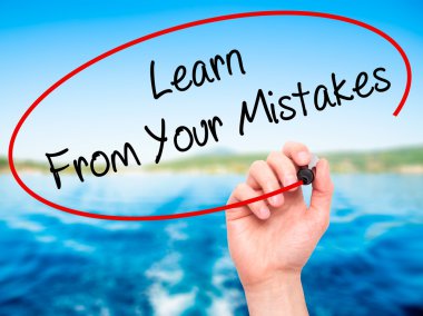 Adam el ile siyah kalemi yazma öğrenmek dan Your hata 