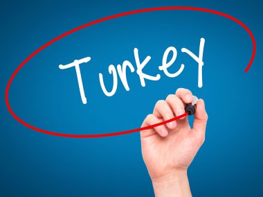 Adam el Türkiye ile siyah kalemi görsel ekranda yazma.