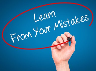 Adam el ile siyah kalemi yazma öğrenmek dan Your hata 