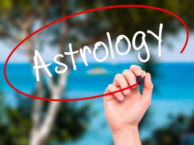 Adam el Astroloji ile siyah kalemi görsel ekranda yazma.