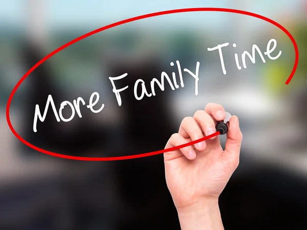 Man Hand writing More Family Time  with black marker on visual s — Stock Photo, Image