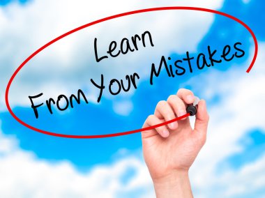 Adam el ile siyah kalemi yazma öğrenmek dan Your hata 