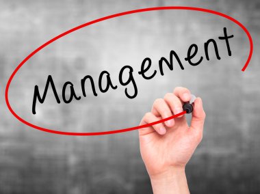 Adam el yönetimi ile siyah kalemi görsel ekranda yazma.