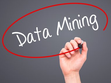 Adam el veri madenciliği ile siyah kalemi görsel ekranda yazma