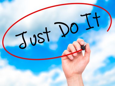 Adam el sadece Do It görsel ekranda siyah kalemi ile yazma