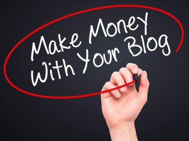 Adam el ile siyah kalemi yazma Your Blog ile para yapmak