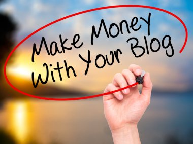 Adam el ile siyah kalemi yazma Your Blog ile para yapmak