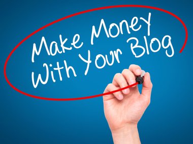 Adam el ile siyah kalemi yazma Your Blog ile para yapmak
