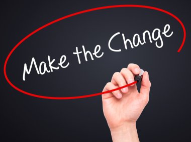 Adam el yapmak belgili tanımlık değişmek görsel scr üzerinde siyah kalemi ile yazma