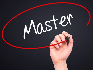 Adam el Master ile siyah kalemi görsel ekranda yazma.