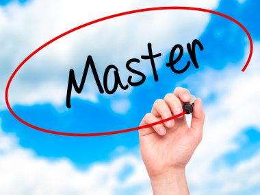 Adam el Master ile siyah kalemi görsel ekranda yazma.