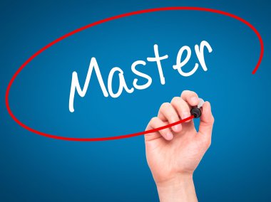 Adam el Master ile siyah kalemi görsel ekranda yazma.