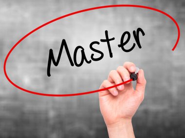 Adam el Master ile siyah kalemi görsel ekranda yazma.