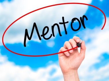 Adam el akıl hocası ile siyah kalemi görsel ekranda yazma.