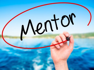 Adam el akıl hocası ile siyah kalemi görsel ekranda yazma.