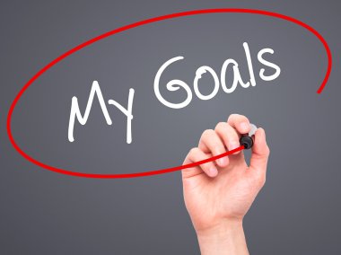 Adam el My gol ile siyah kalemi görsel ekranda yazma.